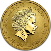 Australia 50 Dollars Australian Kangaroo 2013 KM# 1991 ELIZABETH II AUSTRALIA 50 DOLLARS IRB coin obverse Australia 50 Dollars Australian Kangaroo 2013 KM# 1991 ELIZABETH II AUSTRALIA 50 DOLLARS IRB coin obverse