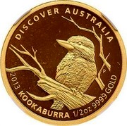 Australia 50 Dollars Discover Australia - Kookaburra 2013 KM# 2054 DISCOVER AUSTRALIA 2013 KOOKABURRA 1/2 OZ 9999 GOLD P coin reverse Australia 50 Dollars Discover Australia - Kookaburra 2013 KM# 2054 DISCOVER AUSTRALIA 2013 KOOKABURRA 1/2 OZ 9999 GOLD P coin reverse
