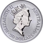 Australia 50 Dollars Koala 1993 KM# 194 50 DOLLARS AUSTRALIA ELIZABETH II coin obverse Australia 50 Dollars Koala 1993 KM# 194 50 DOLLARS AUSTRALIA ELIZABETH II coin obverse