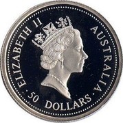 Australia 50 Dollars Koala 1999 KM# 459 ELIZABETH II AUSTRALIA 50 DOLLARS coin obverse Australia 50 Dollars Koala 1999 KM# 459 ELIZABETH II AUSTRALIA 50 DOLLARS coin obverse