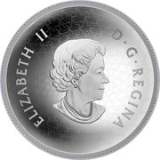 Canada 50 Dollars Maple Leaves in Motion Domed Concave shape 2017 Proof ELIZABETH II D∙G∙REGINA coin obverse Canada 50 Dollars Maple Leaves in Motion Domed Concave shape 2017 Proof ELIZABETH II D∙G∙REGINA coin obverse
