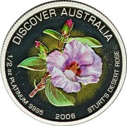 Australia 50 Dollars Sturt's desert rose 2006 P Proof KM# 983 ELIZABETH II AUSTRALIA 50 DOLLARS coin obverse Australia 50 Dollars Sturt's desert rose 2006 P Proof KM# 983 ELIZABETH II AUSTRALIA 50 DOLLARS coin obverse