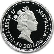 Australia 50 Dollars The Australian Koala 1992 KM# 173 ELIZABETH II AUSTRALIA 50 DOLLARS RDM coin obverse Australia 50 Dollars The Australian Koala 1992 KM# 173 ELIZABETH II AUSTRALIA 50 DOLLARS RDM coin obverse