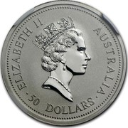 Australia 50 Dollars (The Australian Koala) KM# 347 ELIZABETH II AUSTRALIA 50 DOLLARS RDM coin obverse Australia 50 Dollars (The Australian Koala) KM# 347 ELIZABETH II AUSTRALIA 50 DOLLARS RDM coin obverse