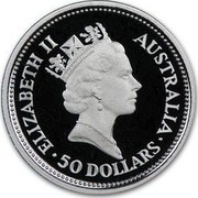 Australia 50 Dollars (The Australian Koala) KM# 148 ELIZABETH II AUSTRALIA 50 DOLLARS RDM coin obverse Australia 50 Dollars (The Australian Koala) KM# 148 ELIZABETH II AUSTRALIA 50 DOLLARS RDM coin obverse