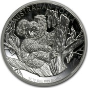 Australia 8 Dollars Australian Koala 2013 KM# 2044 AUSTRALIAN KOALA 2013 5 OZ 999 SILVER P TV coin reverse Australia 8 Dollars Australian Koala 2013 KM# 2044 AUSTRALIAN KOALA 2013 5 OZ 999 SILVER P TV coin reverse