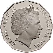Australia Fifty Cents Centenary of Federation - New South Wales 2001 KM# 551 ELIZABETH II AUSTRALIA 2001 IRB coin obverse