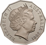 Australia Fifty Cents (Centenary of Federation - South Australia) KM# 561 ELIZABETH II AUSTRALIA 2001 IRB coin obverse