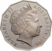 Australia Fifty Cents Centenary of Federation - Tasmania 2001 KM# 565 ELIZABETH II AUSTRALIA 2001 IRB coin obverse