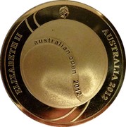 Australia Five Dollars 100th Mens Champion Australian Open 2012 KM# 1739 ELIZABETH II AUSTRALIA 2012 AUSTRALIAN OPEN 2012 IRB coin obverse