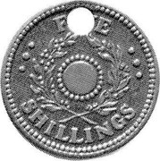 Australia Five Shillings ND(1943) KM# Tn5.3 Token coinage FIVE SHILLINGS coin reverse Australia Five Shillings ND(1943) KM# Tn5.3 Token coinage FIVE SHILLINGS coin reverse