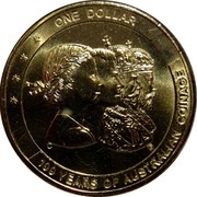 Australia One Dollar 100th Anniversary of Australian Coinage 2010 KM# 1495 ONE DOLLAR 100 YEARS OF AUSTRALIAN COINAGE coin reverse Australia One Dollar 100th Anniversary of Australian Coinage 2010 KM# 1495 ONE DOLLAR 100 YEARS OF AUSTRALIAN COINAGE coin reverse