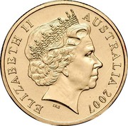 Australia One Dollar APEC Australia 2007 KM# 1040 ELIZABETH II AUSTRALIA 2007 IRB coin obverse Australia One Dollar APEC Australia 2007 KM# 1040 ELIZABETH II AUSTRALIA 2007 IRB coin obverse