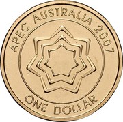 Australia One Dollar APEC Australia 2007 KM# 1040 APEC AUSTRALIA 2007 ONE DOLLAR coin reverse Australia One Dollar APEC Australia 2007 KM# 1040 APEC AUSTRALIA 2007 ONE DOLLAR coin reverse
