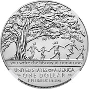 USA One Dollar Boys Town Centennial 2017 P Proof KM# 660 ...YOU WRITE A HISTORY OF TOMORROW. UNITED STATES OF AMERICA ONE DOLLAR E PLURIBUS UNUM coin reverse USA One Dollar Boys Town Centennial 2017 P Proof KM# 660 ...YOU WRITE A HISTORY OF TOMORROW. UNITED STATES OF AMERICA ONE DOLLAR E PLURIBUS UNUM coin reverse