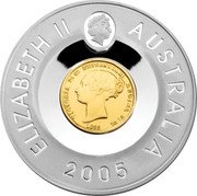 Australia One Dollar Sydney Mint Sovereign 2005 KM# 825 ELIZABETH II AUSTRALIA 2005 ELIZABETH II AUSTRALIA VICTORIA D: G: BRITANNIAR: REGINA F: D: 1855 2005 coin obverse Australia One Dollar Sydney Mint Sovereign 2005 KM# 825 ELIZABETH II AUSTRALIA 2005 ELIZABETH II AUSTRALIA VICTORIA D: G: BRITANNIAR: REGINA F: D: 1855 2005 coin obverse