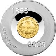 Australia One Dollar Sydney Mint Sovereign 2005 KM# 825 1855 SYDNEY MINT AUSTRALIA HALF SOVEREIGN 2005 ONE DOLLAR coin reverse Australia One Dollar Sydney Mint Sovereign 2005 KM# 825 1855 SYDNEY MINT AUSTRALIA HALF SOVEREIGN 2005 ONE DOLLAR coin reverse