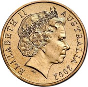 Australia One Dollar Year of the Outback 2002 KM# 600.1 ELIZABETH II AUSTRALIA 2002 IRB coin obverse Australia One Dollar Year of the Outback 2002 KM# 600.1 ELIZABETH II AUSTRALIA 2002 IRB coin obverse