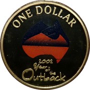 Australia One Dollar Year of the Outback (Colorized) 2002 KM# 600.2 ONE DOLLAR 2002 YEAR OF THE OUTBACK coin reverse Australia One Dollar Year of the Outback (Colorized) 2002 KM# 600.2 ONE DOLLAR 2002 YEAR OF THE OUTBACK coin reverse