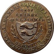 UK 1/2 Penny (Middlesex. London. Spittle’s) PAYABLE AT THE WAREHOUSE OF I. SPITTLE LONDON OR OF I KIRBY OR R LASHMAR BRIGHTON 1795 coin reverse UK 1/2 Penny (Middlesex. London. Spittle’s) PAYABLE AT THE WAREHOUSE OF I. SPITTLE LONDON OR OF I KIRBY OR R LASHMAR BRIGHTON 1795 coin reverse