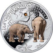Niue 1 Dollar Asian Elephant 2014 MW Proof SŁOŃ INDYJSKI ASIAN ELEPHANT coin reverse Niue 1 Dollar Asian Elephant 2014 MW Proof SŁOŃ INDYJSKI ASIAN ELEPHANT coin reverse