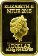 Niue 1 Dollar Fortuna 2015 mw Proof ELIZABETH II NIUE 2015 IRB 1 DOLLAR 14.14 G 999 SILVER coin obverse Niue 1 Dollar Fortuna 2015 mw Proof ELIZABETH II NIUE 2015 IRB 1 DOLLAR 14.14 G 999 SILVER coin obverse