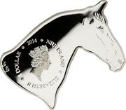 Niue 1 Dollar Horse Head 2014  Proof 2014 NIUE ISLAND ELIZABETH II 1 DOLLAR AG 925 coin obverse Niue 1 Dollar Horse Head 2014  Proof 2014 NIUE ISLAND ELIZABETH II 1 DOLLAR AG 925 coin obverse