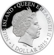 Niue 1 Dollar (Indian Independence) NIUE ISLAND QUEEN ELIZABETH II IRB 1 DOLLAR 2015 coin obverse