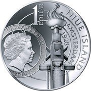 Niue 1 Dollar (Paavo Nurmi Amsterdam) 1 DOLLAR NIUE ISLAND AMSTERDAM 1928 ELIZABETH II 2015 coin obverse