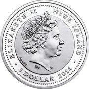 Niue 1 Dollar St. George 2014  Proof ELIZABETH II NIUE ISLAND IRB AG 999 1 DOLLAR 2014 coin obverse Niue 1 Dollar St. George 2014  Proof ELIZABETH II NIUE ISLAND IRB AG 999 1 DOLLAR 2014 coin obverse