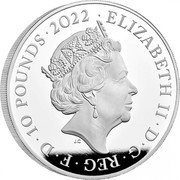 UK 10 Pounds 25th Anniversary of Harry Potter Magic 2022 Proof ELIZABETH II D G REG F D 10 POUNDS 2022 J.C coin obverse UK 10 Pounds 25th Anniversary of Harry Potter Magic 2022 Proof ELIZABETH II D G REG F D 10 POUNDS 2022 J.C coin obverse