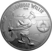 Niue 100 Dollars Steamboat Willie 2015  Proof STEAMBOAT WILLIE 1928 1KG 999 FINE SILVER © DISNEY coin reverse Niue 100 Dollars Steamboat Willie 2015  Proof STEAMBOAT WILLIE 1928 1KG 999 FINE SILVER © DISNEY coin reverse