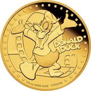 Niue 25 Dollars Donald Duck 2014  Proof DONALD DUCK 1/4 OZ 9999 GOLD ©DISNEY coin reverse Niue 25 Dollars Donald Duck 2014  Proof DONALD DUCK 1/4 OZ 9999 GOLD ©DISNEY coin reverse