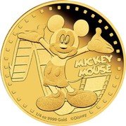 Niue 25 Dollars (Mickey Mouse) MICKEY MOUSE 1/4 OZ 9999 GOLD ©DISNEY coin reverse Niue 25 Dollars (Mickey Mouse) MICKEY MOUSE 1/4 OZ 9999 GOLD ©DISNEY coin reverse