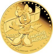 Niue 25 Dollars (Minnie Mouse) MINNIE MOUSE 1/4 OZ 9999 GOLD ©DISNEY coin reverse Niue 25 Dollars (Minnie Mouse) MINNIE MOUSE 1/4 OZ 9999 GOLD ©DISNEY coin reverse