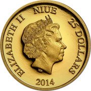 Niue 25 Dollars (Steamboat Willie) ELIZABETH II NIUE 25 DOLLARS IRB 2014 coin obverse Niue 25 Dollars (Steamboat Willie) ELIZABETH II NIUE 25 DOLLARS IRB 2014 coin obverse