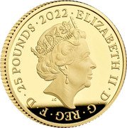 UK 25 Pounds (Anniversary of Harry Potter Magic) ELIZABETH II D G REG F D 25 POUNDS 2022 J.C coin obverse UK 25 Pounds (Anniversary of Harry Potter Magic) ELIZABETH II D G REG F D 25 POUNDS 2022 J.C coin obverse