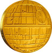 Niue 250 Dollars Star Wars TM - Death Star 2022 1 OZ 9999 FINE GOLD © & TM LUCASFILM LTD coin reverse Niue 250 Dollars Star Wars TM - Death Star 2022 1 OZ 9999 FINE GOLD © & TM LUCASFILM LTD coin reverse
