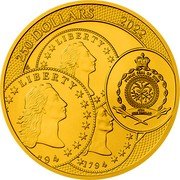 Niue 250 Dollars Thaler 2022 CM Bullion 250 DOLLARS 2022 LIBERTY CM LIBERTY PUBLIC SEAL OF NIUE ATUA NIUE TUKULAGI 794 1794 coin obverse Niue 250 Dollars Thaler 2022 CM Bullion 250 DOLLARS 2022 LIBERTY CM LIBERTY PUBLIC SEAL OF NIUE ATUA NIUE TUKULAGI 794 1794 coin obverse