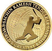 Niue 5 Dollars (Sachin R. Tendulkar) SACHIN RAMESH TENDULKAR 10 WORLD’S GREATEST BATSMAN coin reverse Niue 5 Dollars (Sachin R. Tendulkar) SACHIN RAMESH TENDULKAR 10 WORLD’S GREATEST BATSMAN coin reverse
