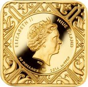 Niue 50 Dollars Saint Nicholas the Wonderworker 2014  Proof ELIZABETH II NIUE ISLAND 50 DOLLARS 2014 AU 999.9 coin obverse