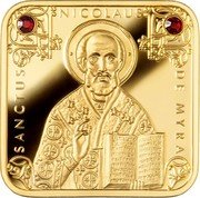 Niue 50 Dollars Saint Nicholas the Wonderworker 2014  Proof SANCTUS NICOLAUS DE MYRA coin reverse
