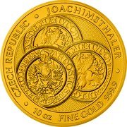Niue 500 Dollars Thaler 2022 CM Bullion CZECH REPUBLIC JOACHIMSTHALER 10 OZ FINE GOLD 999.9 coin reverse Niue 500 Dollars Thaler 2022 CM Bullion CZECH REPUBLIC JOACHIMSTHALER 10 OZ FINE GOLD 999.9 coin reverse