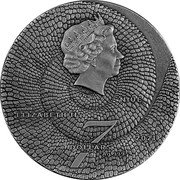 Niue 7 Dollars Chameleon 2022 mw Antiqued IRB MW NIUE ELIZABETH II 7 DOLLARS 2021 AG 999 coin obverse Niue 7 Dollars Chameleon 2022 mw Antiqued IRB MW NIUE ELIZABETH II 7 DOLLARS 2021 AG 999 coin obverse