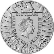 Niue 80 Dollars (Czech Lion) 80 DOLLARS IRB NIUE ISLAND 2022 ELIZABETH II CM coin obverse Niue 80 Dollars (Czech Lion) 80 DOLLARS IRB NIUE ISLAND 2022 ELIZABETH II CM coin obverse
