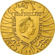 Niue 8000 Dollars (Czech lion) 8000 DOLLARS IRB NIUE ISLAND 2022 ELIZABETH II CM coin obverse Niue 8000 Dollars (Czech lion) 8000 DOLLARS IRB NIUE ISLAND 2022 ELIZABETH II CM coin obverse