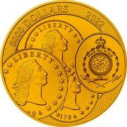 Niue 8000 Dollars Thaler 2022 CM Bullion 8000 DOLLARS 2022 LIBERTY CM LIBERTY PUBLIC SEAL OF NIUE ATUA NIUE TUKULAGI 794 1794 coin obverse Niue 8000 Dollars Thaler 2022 CM Bullion 8000 DOLLARS 2022 LIBERTY CM LIBERTY PUBLIC SEAL OF NIUE ATUA NIUE TUKULAGI 794 1794 coin obverse