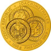 Niue 8000 Dollars Thaler 2022 CM Bullion CZECH REPUBLIC JOACHIMSTHALER 1000 G FINE GOLD 999.9 coin reverse Niue 8000 Dollars Thaler 2022 CM Bullion CZECH REPUBLIC JOACHIMSTHALER 1000 G FINE GOLD 999.9 coin reverse