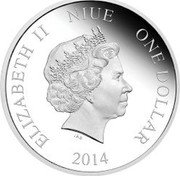 Niue One Dollar (Season's Greetings) ELIZABETH II NIUE ONE DOLLAR 2014 coin obverse Niue One Dollar (Season's Greetings) ELIZABETH II NIUE ONE DOLLAR 2014 coin obverse