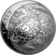 Niue Ten Dollars (Hawksbill Turtle) TURTLE FINE SILVER .999 5 OZ coin reverse Niue Ten Dollars (Hawksbill Turtle) TURTLE FINE SILVER .999 5 OZ coin reverse